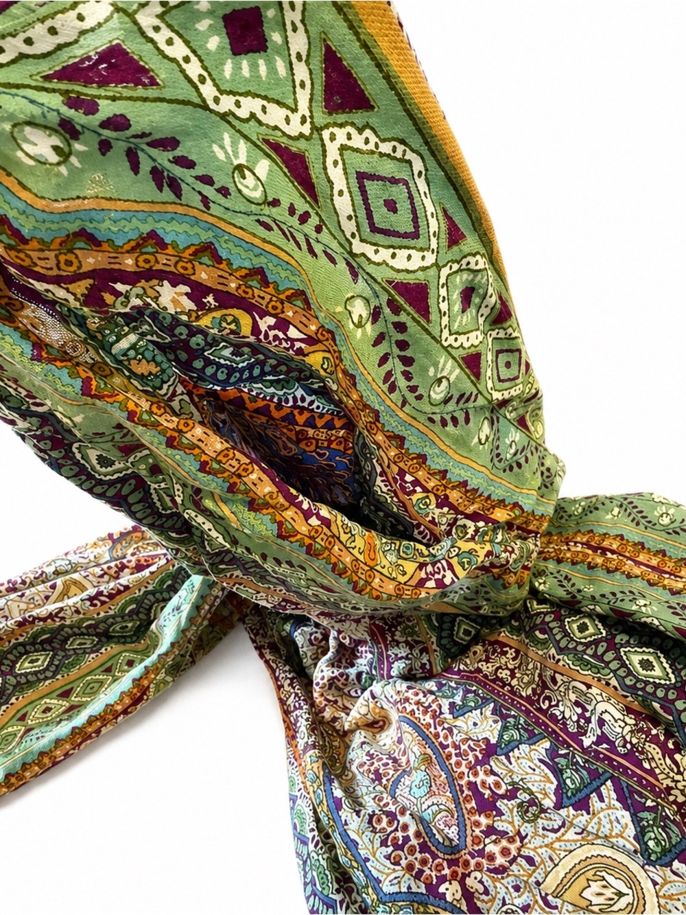 Boca Bay Petite Large Paisley Rayon Pull-On Crop Pants Boho Resort - Picture 7 of 16